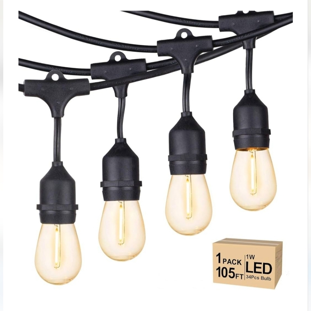 Warm White LED String Lights - 105ft